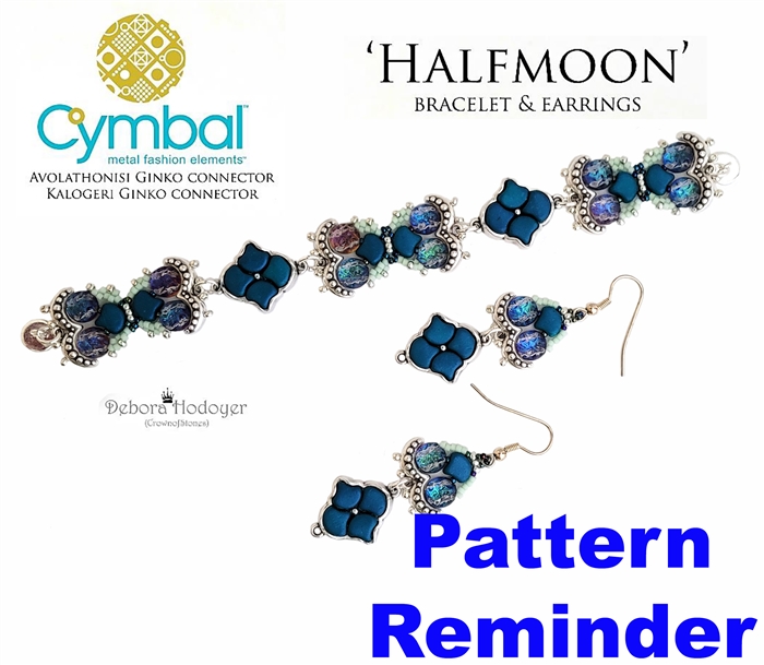 BeadSmith Exclusive Halfmoon Bracelet & Earrings Pattern Reminder