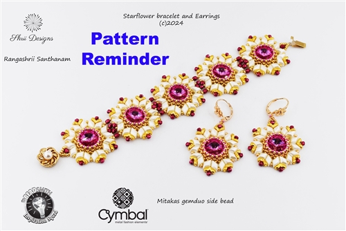 BeadSmith Exclusive Starflower Bracelet and Earrings Pattern Reminder