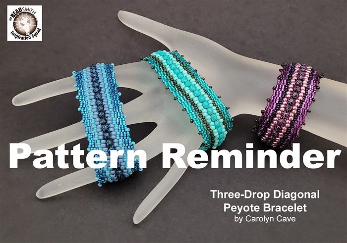 BeadSmith Exclusive Three-Drop Diagonal Peyote Bracelet Pattern Reminder