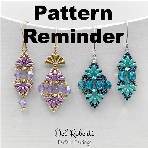 Deb Roberti Farfalle Earrings Pattern Reminder