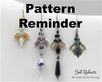Deb Roberti's Mountain Flower Earrings Pattern Reminder