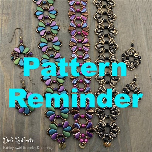 Deb Roberti's Paisley Swirl Bracelet & Earrings Pattern Reminder