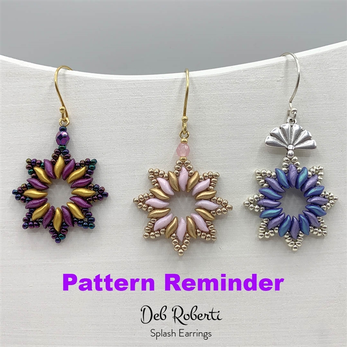 Deb Roberti's Splash Earrings Pattern Reminder