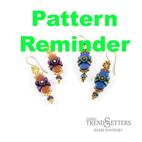 Starman Buttons & Bows Earrings Pattern Reminder