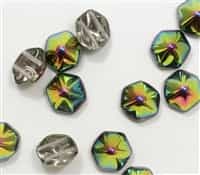 12mm Pyramid Hex Two Hole Beads - PYH12-00030-28101 - Crystal Vitrail - 1 Bead