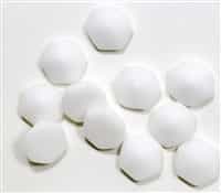 12mm Pyramid Hex Two Hole Beads - PYH12-02020 - White - 1 Bead