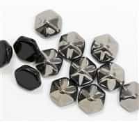 12mm Pyramid Hex Two Hole Beads - PYH12-23980-27401 - Jet Chrome - 1 Bead