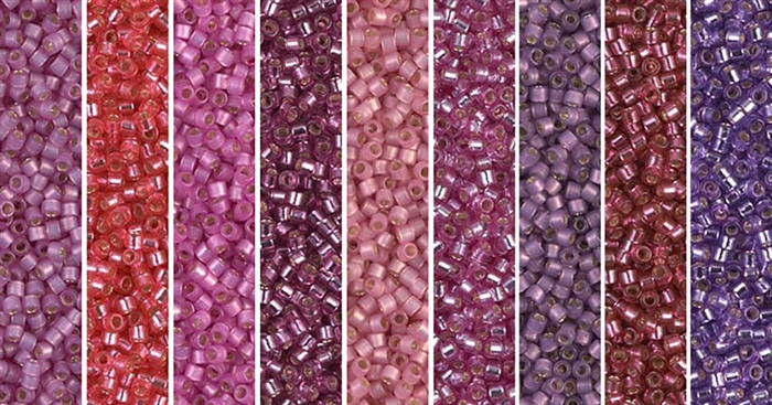 Deep Pink Monday - Exclusive Mix of Miyuki Delica Seed Beads