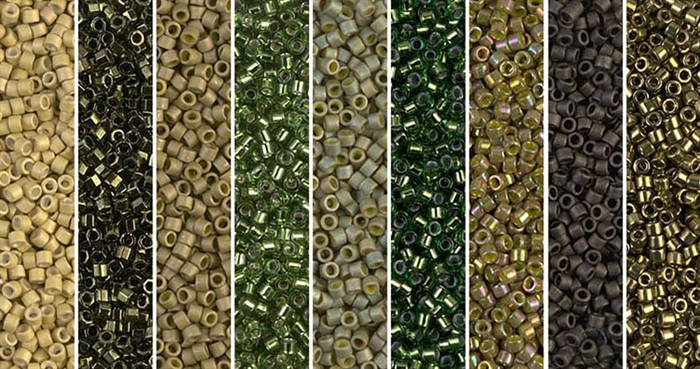 Golden Olive Monday - Exclusive Mix of Miyuki Delica Seed Beads