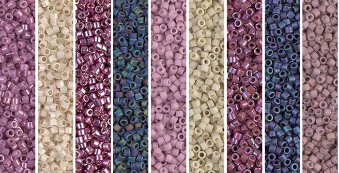 Lilac Gold Monday - Exclusive Mix of Miyuki Delica Seed Beads