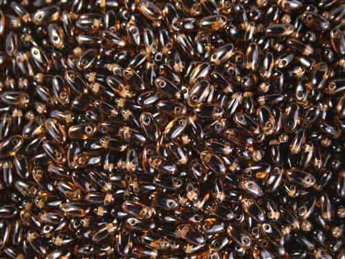 Smoked Topaz Czech Rizo Seed  Beads - 8 Grams