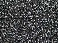 Hematite Czech Rizo Seed  Beads - 8 Grams