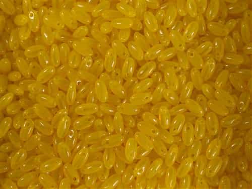 Lime Czech Rizo Seed  Beads - 8 Grams