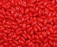 Opaque Red Czech Rizo Seed  Beads - 8 Grams