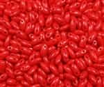 Opaque Red Czech Rizo Seed  Beads - 8 Grams