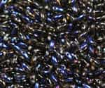 Black Diamond Azuro Czech Rizo Seed  Beads - 8 Grams