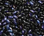 Jet Azuro Czech Rizo Seed  Beads - 8 Grams