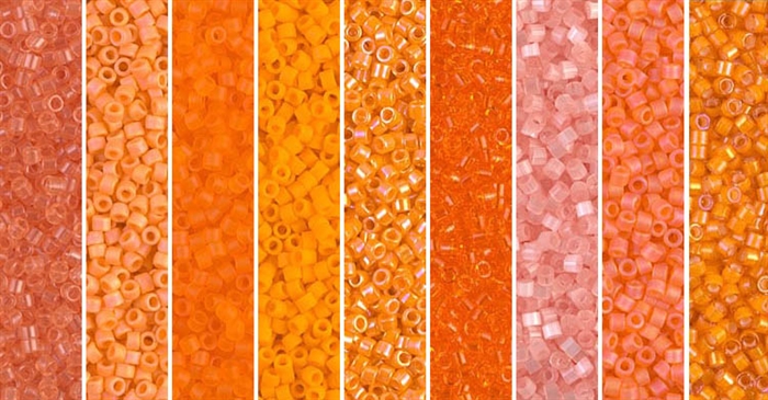 Tangerine Monday - Exclusive Mix of Miyuki Delica Seed Beads