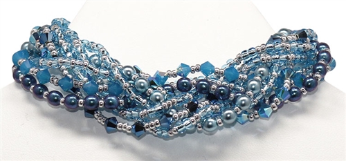 Red Panda Beads Original Crystal Pearl Twist Blue Bracelet Kit