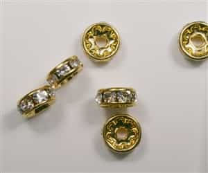 Czech Rhinestone Rhondell - 8mm Gold/Crystal