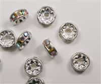 Czech Rhinestone Rhondell - 8mm Silver/Crystal AB