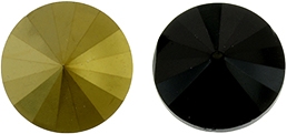 [ 7-1-B-T ] Matubo 14mm Rovoli - RV014JETBRFL Jet - Brown Flare - 1 Rivoli