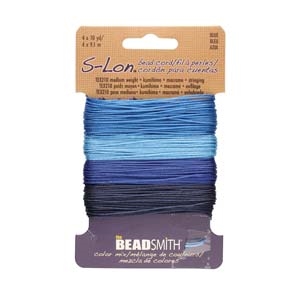 [ 2-1-F-T ] S-Lon Bead Cord Mix - Blue Mix