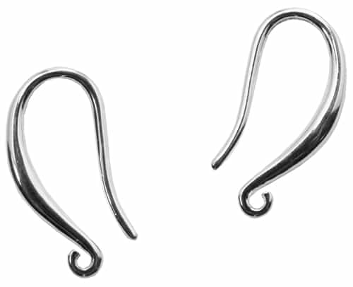 SPB18MMFOL - Silver Plated Brass 18mm Fishhook Earwires with Open Loop - 1 Pair