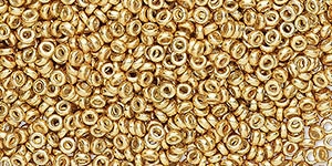 SPR2-455 - Miyuki Spacer Beads - 2.2mm x 1mm - Duracoat Galvanized Gold - 10 Grams