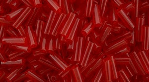 Toho Bugle Beads #2 6mm : TB02-5B - Transparent Siam Ruby - 10 Grams