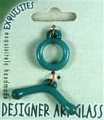 Designer Art Glass Toggle - 26-29mm Aqua