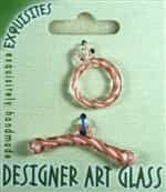 Designer Art Glass Toggle - 26-29mm Hyacinth w/White Twist