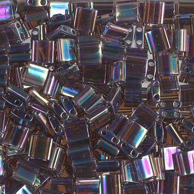 7.2 Grams TL296 Transparent Rainbow Dark Amethyst Miyuki Tila Beads