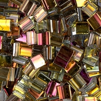 7.2 Grams TL4551 T Amber Jewel/Copper-Rose Miyuki Tila Beads