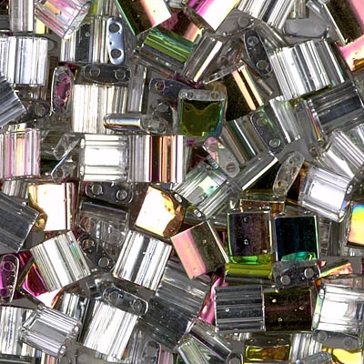 7.2 Grams TL4552 Crystal/Iridescent Chrome Miyuki Tila Beads