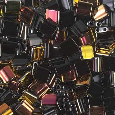 7.2 Grams TL4560 Black Marea Czech Coating on Miyuki Tila Beads