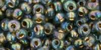 Toho 3mm Magatama Beads - TM3-999 Gold-Linded Rainbow Black Diamond - 5 Grams