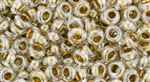 TN06-989 - TOHO - Demi Round 6/0 4mm Tube 2.5" : Gold-Lined Crystal - Approx 7-8 Grams