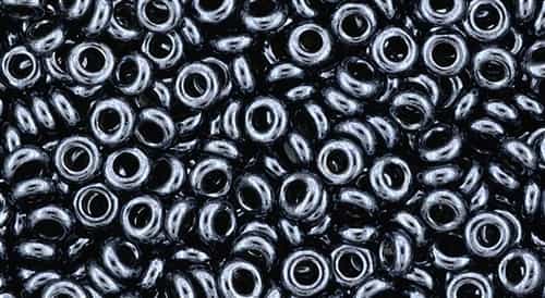 TN08-81 - 8/0 Toho Demi Round 3mm : Metallic Hematite - Approx 7.4 Grams