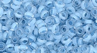 TN08-976 - TOHO - Demi Round 8/0 3mm Tube 2.5" : Inside-Color Crystal/Neon Ice Blue-Lined - Approx 7.4 Grams