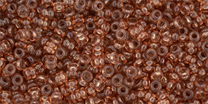 TN08-YPS0039 - 8/0 Toho Demi Round 3mm Tube 2.5" : HYBRID ColorTrends: Transparent - Potters Clay - Approx 7.4 Grams
