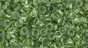 TN08-YPS0053 - 8/0 Toho Demi Round 3mm Tube 2.5" : HYBRID ColorTrends: Transparent - Greenery - Approx 7.4 Grams
