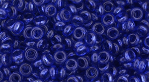 TN08-YPS0054 - 8/0 Toho Demi Round 3mm Tube 2.5" : HYBRID ColorTrends: Transparent - Lapis Blue - Approx 7.4 Grams