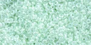 TN11-1065 - TOHO - Demi Round 11/0 2.2mm Tube 2.5" : Inside-Color Crystal/Mint Lined - Approx 7.8 Grams