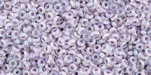 TN11-786 - TOHO - Demi Round 11/0 2.2mm Tube 2.5" : Insice-Color Rainbow Crystal/Pale Lavender Lined - Approx 7.8 Grams