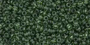 TN11-YPS0064 - 11/0 Toho Demi Round 2.2mm Tube 2.5" : HYBRID ColorTrends: Transparent - Green Flash - Approx 7.8 Grams