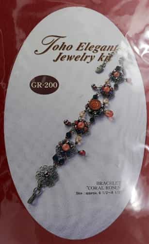 TO-GR-200 - Toho Elegant Jewelry Kit: Coral Roses Bracelet