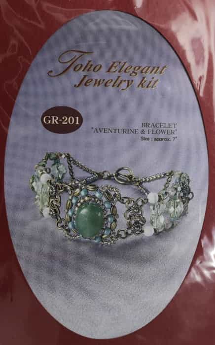 TO-GR-201 - Toho Elegant Jewelry Kit: Aventurine & Flower Bracelet