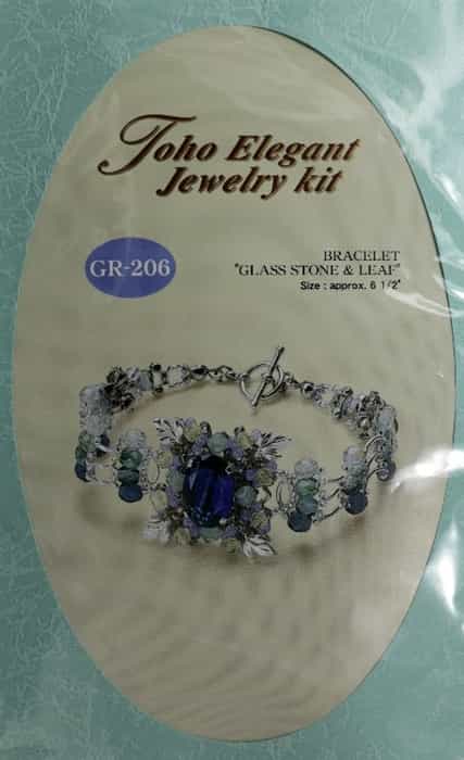 TO-GR-206 - Toho Elegant Jewelry Kit: Glass Cubic & Leaf Bracelet - Sapphire