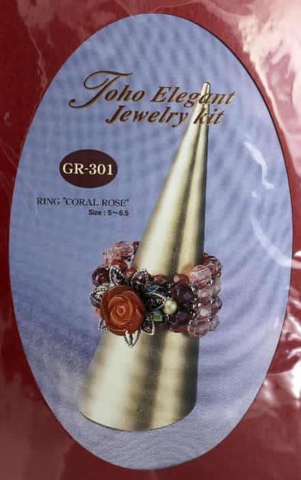 TO-GR-301 - Toho Elegant Jewelry Kit: Coral Glass Ring